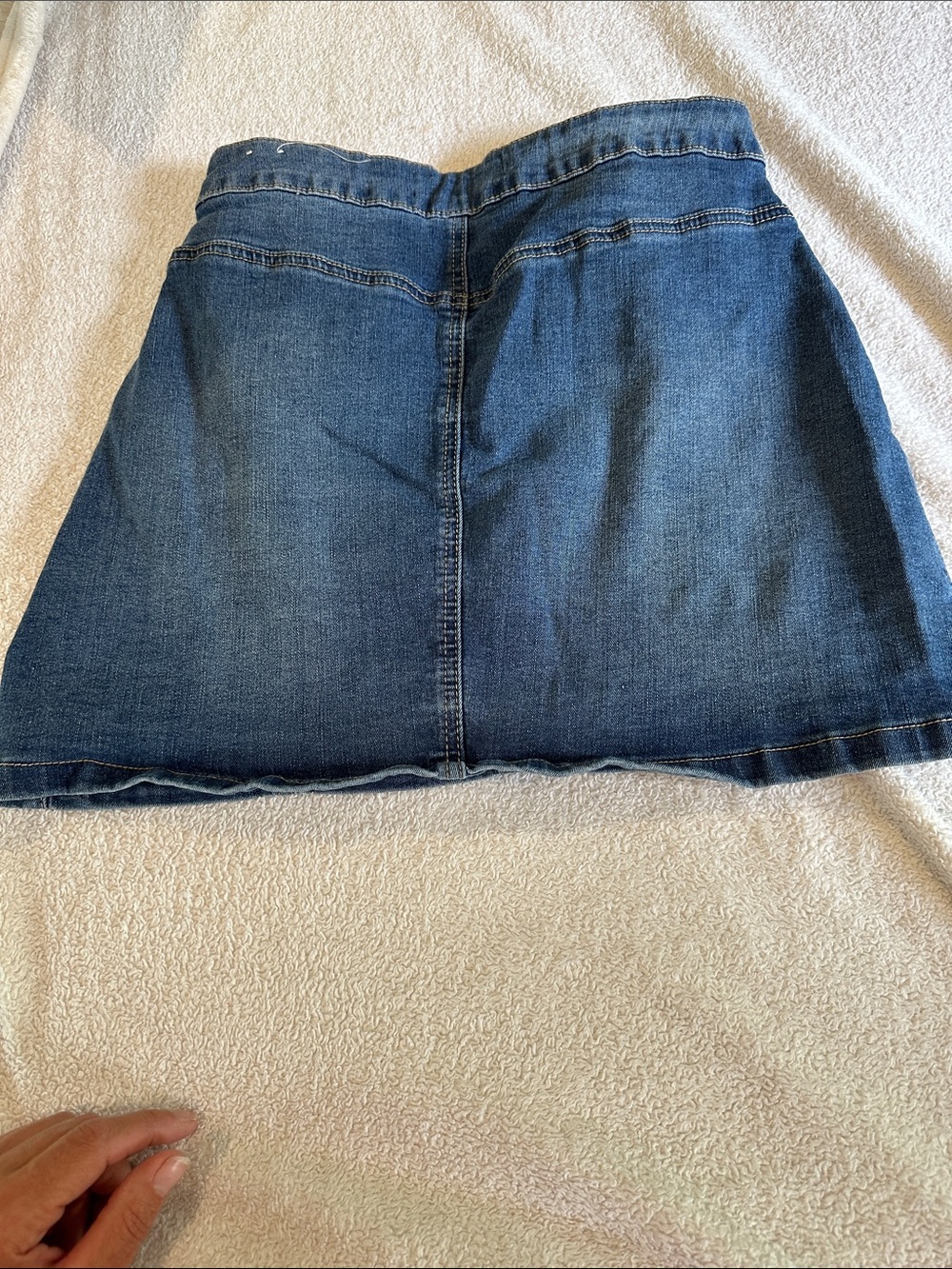 Almost famous- Classic Blue Denim Button-Front Mini Skirt - Picture 7 of 7